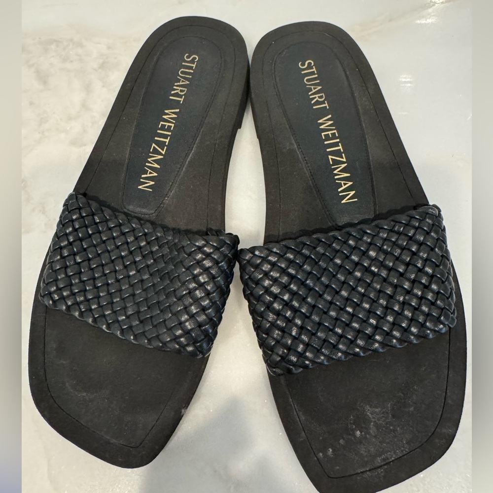 Stuart Weitzman Wova Slide Sandal Black 37.5